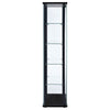 Delphinium 4-Shelf Clear Glass Curio Display Cabinet Black — product view 7