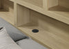 Hendricks Queen Bookcase Headboard Platform Bed Light Oak — product view 7