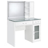Flora 2-drawer Vanity Set with LED Mirror White High Gloss — product view 7