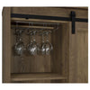 Arlington Sliding Door Home Bar Wine Cabinet Rustic Oak — product view 7