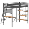 Campus 3-shelf Metal Twin Workstation Loft Bed Matte Black — product view 7