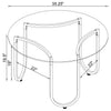 Beller Round Tempered Glass Top Cocktail Coffee Table Chrome — product view 7