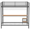 Bettoni Metal Full Over Twin Workstation Bunk Bed Matte Black — product view 7