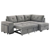 Roanne Fabric Upholstered Sleeper Sectional Sofa Grey — product view 7