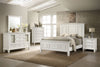 Sandy Beach Wood Queen Panel Bed Cream White — product view 7