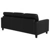 Scotland Faux Leather Upholstered Track Arm Sofa Black — product view 7