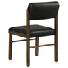 Kehoe Upholstered Dining Side Chair Black and Walnut (Set of 2) — product view 7