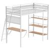 Campus 3-shelf Metal Twin Workstation Loft Bed Matte White — product view 7