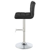 Lenny Tufted Adjustable Leatherette Bar Stool Black (Set of 2) — product view 7
