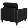 Scotland Faux Leather Upholstered Track Arm Chair Black — product view 7