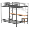 Bettoni Metal Full Over Twin Workstation Bunk Bed Matte Black — product view 8