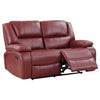Camila 2-piece Upholstered Reclining Sofa Set Red — product view 8