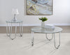Beller Round Tempered Glass Top Cocktail Coffee Table Chrome — product view 8