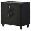 Ravenne 2-drawer Velvet Upholstered LED Nightstand with USB Black — product view 8