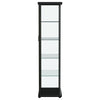 Aero 4-shelf Display Curio Cabinet with LED Lighting Black — product view 8