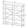 Analiese 63-inch 4-shelf Double Bookshelf Rustic Nutmeg — product view 8