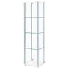 Bellatrix 3-shelf Clear Glass Curio Cabinet White — product view 8