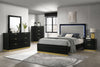 Caraway Wood Queen LED Panel Bed Black — product view 8