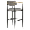 Tina Fabric Upholstered Bar Chair Grey (Set of 2) — product view 8