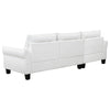 Caspian Upholstered Curved Arm Chaise Sectional Sofa White — product view 8