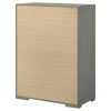 Ives 5-drawer Bedroom Chest of Drawers Grey High Gloss — product view 8