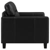 Scotland Faux Leather Upholstered Track Arm Chair Black — product view 8