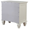 Sandy Beach 3-drawer Nightstand Cream White — product view 8