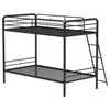 Carson Metal Twin Over Twin Bunk Bed Glossy Black — product view 8