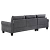 Caspian Upholstered Curved Arm Chaise Sectional Sofa Grey — product view 8