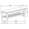 Franco Fabric Upholstered Bench with Shelf Distressed White — product view 9