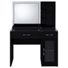 Flora 2-drawer Vanity Set with LED Mirror Black High Gloss — product view 9