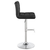 Lenny Tufted Adjustable Leatherette Bar Stool Black (Set of 2) — product view 9