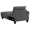 Caspian Upholstered Curved Arm Chaise Sectional Sofa Grey — product view 9