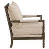 Blanchett Upholstered Bobbin Accent Chair Beige and Distressed Brown — product view 9