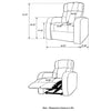 Cyrus Upholstered Track Arm Recliner Black — product view 9