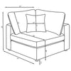 Serene Upholstered Corner Charcoal — product view 10