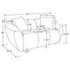 Destino Chenille Upholstered Splayed Arm Loveseat Greige — product view 10