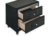 Ravenne 2-drawer Velvet Upholstered LED Nightstand with USB Black — product view 10