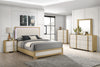 Hyland Wood Queen LED Panel Bed Natural and White — product view 10