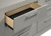 Ives 6-drawer Dresser Cabinet Grey High Gloss — product view 10
