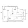 Ruth Upholstered Track Arm Loveseat Black — product view 10