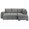 Roanne Fabric Upholstered Sleeper Sectional Sofa Grey — product view 10