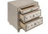 Antonella Upholstered 3-drawer Nightstand Ivory and Camel — product view 10