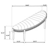 Evangeline Curved Fabric Upholstered Bench Silver Oak — product view 10