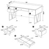 Analiese 63-inch 4-drawer Writing Desk Grey Driftwood — product view 10
