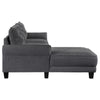 Caspian Upholstered Curved Arm Chaise Sectional Sofa Grey — product view 11