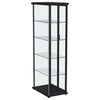 Aero 4-shelf Display Curio Cabinet with LED Lighting Black — product view 11