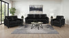 Scotland Faux Leather Upholstered Track Arm Chair Black — product view 11