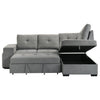 Roanne Fabric Upholstered Sleeper Sectional Sofa Grey — product view 11