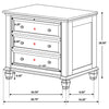 Sandy Beach 3-drawer Nightstand Cream White — product view 11